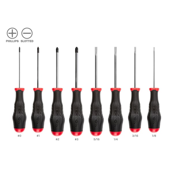 High-Torque Screwdriver Set, 8-Piece (No. 0 - No. 3, 1/8 - 5/16 in.)